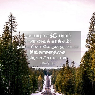 Picture 05 - நீதிமொழிகள் 20:28 TAMIRV - தயையும் - Bible Verse Picture