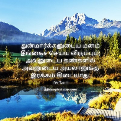 Picture 05 - நீதிமொழிகள் 21:10 TAMIRV - துன்மார்க்கனுடைய - Bible Verse Picture