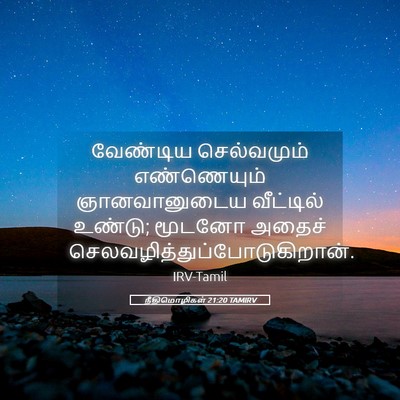 Picture 05 - நீதிமொழிகள் 21:20 TAMIRV - வேண்டிய செல்வமும் - Bible Verse Picture