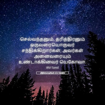 Picture 05 - நீதிமொழிகள் 22:2 TAMIRV - செல்வந்தனும், - Bible Verse Picture
