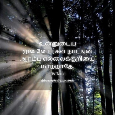 Picture 05 - நீதிமொழிகள் 22:28 TAMIRV - உன்னுடைய - Bible Verse Picture