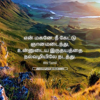 Picture 05 - நீதிமொழிகள் 23:19 TAMIRV - என் மகனே, நீ கேட்டு - Bible Verse Picture