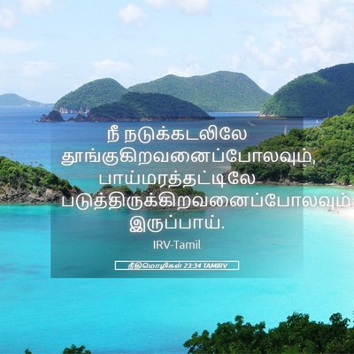 Picture 05 - நீதிமொழிகள் 23:34 TAMIRV - நீ நடுக்கடலிலே - Bible Verse Picture