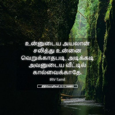 Picture 05 - நீதிமொழிகள் 25:17 TAMIRV - உன்னுடைய அயலான் - Bible Verse Picture