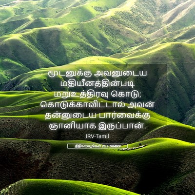 Picture 05 - நீதிமொழிகள் 26:5 TAMIRV - மூடனுக்கு அவனுடைய - Bible Verse Picture