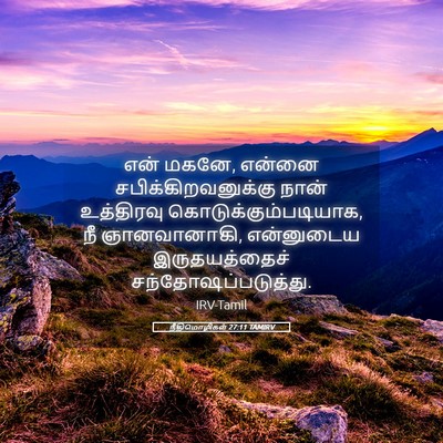 Picture 05 - நீதிமொழிகள் 27:11 TAMIRV - என் மகனே, என்னை - Bible Verse Picture