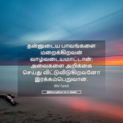 Picture 05 - நீதிமொழிகள் 28:13 TAMIRV - தன்னுடைய பாவங்களை - Bible Verse Picture