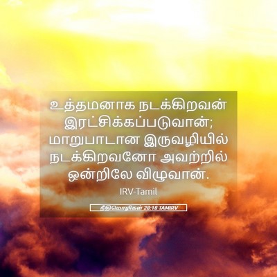 Picture 05 - நீதிமொழிகள் 28:18 TAMIRV - உத்தமனாக - Bible Verse Picture