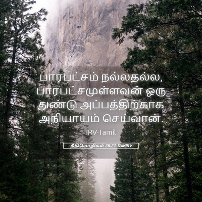 Picture 05 - நீதிமொழிகள் 28:21 TAMIRV - பாரபட்சம் - Bible Verse Picture