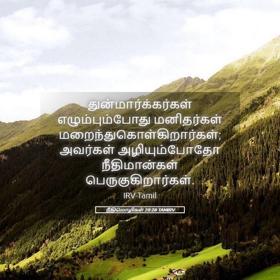 Picture 05 - நீதிமொழிகள் 28:28 TAMIRV - துன்மார்க்கர்கள் - Bible Verse Picture
