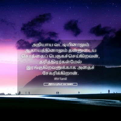 Picture 05 - நீதிமொழிகள் 28:8 TAMIRV - அநியாய - Bible Verse Picture