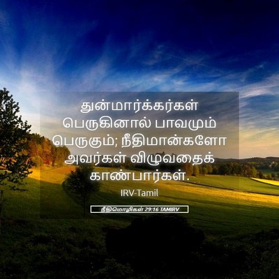 Picture 05 - நீதிமொழிகள் 29:16 TAMIRV - துன்மார்க்கர்கள் - Bible Verse Picture