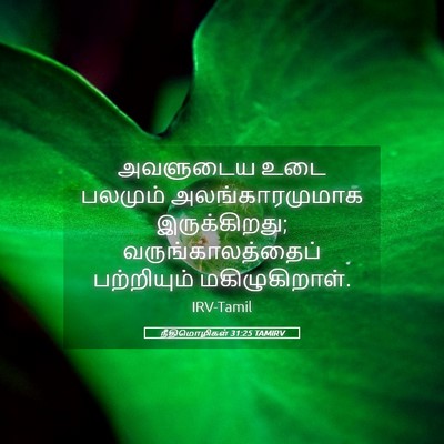 Picture 05 - நீதிமொழிகள் 31:25 TAMIRV - அவளுடைய உடை - Bible Verse Picture