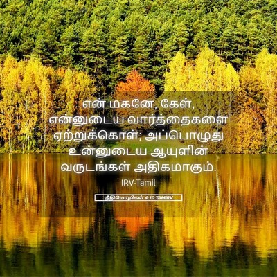 Picture 05 - நீதிமொழிகள் 4:10 TAMIRV - என் மகனே, கேள், - Bible Verse Picture
