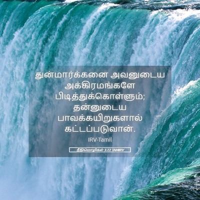 Picture 05 - நீதிமொழிகள் 5:22 TAMIRV - துன்மார்க்கனை - Bible Verse Picture