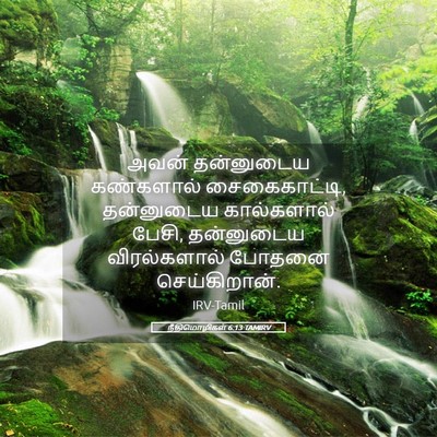 Picture 05 - நீதிமொழிகள் 6:13 TAMIRV - அவன் தன்னுடைய - Bible Verse Picture