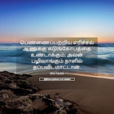 Picture 05 - நீதிமொழிகள் 6:34 TAMIRV - பெண்ணைப்பற்றிய - Bible Verse Picture
