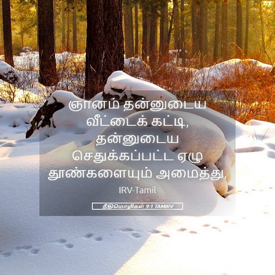 Picture 05 - நீதிமொழிகள் 9:1 TAMIRV - ஞானம் தன்னுடைய - Bible Verse Picture