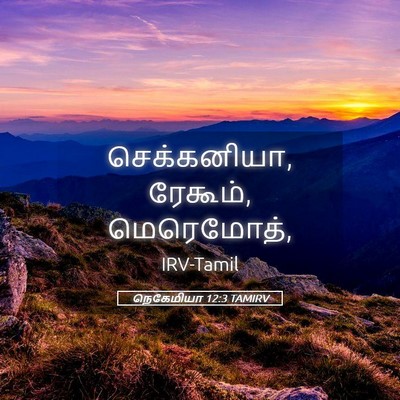 Picture 05 - நெகேமியா 12:3 TAMIRV - செக்கனியா, ரேகூம், - Bible Verse Picture
