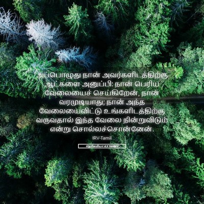 Picture 05 - நெகேமியா 6:3 TAMIRV - அப்பொழுது நான் - Bible Verse Picture