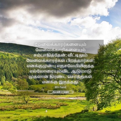 Picture 05 - பிரசங்கி 2:7 TAMIRV -  - Bible Verse Picture
