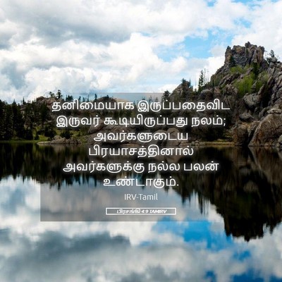 Picture 05 - பிரசங்கி 4:9 TAMIRV - தனிமையாக - Bible Verse Picture
