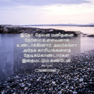 Picture 05 - பிரசங்கி 7:29 TAMIRV - இதோ, தேவன் மனிதனை - Bible Verse Picture