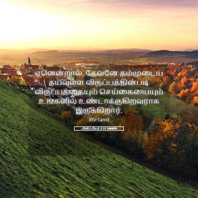 Picture 05 - பிலிப்பியர் 2:13 TAMIRV - ஏனென்றால், தேவனே - Bible Verse Picture