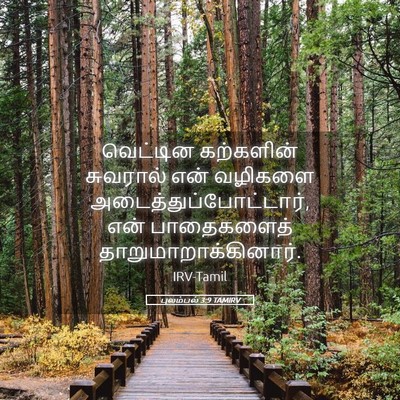 Picture 05 - புலம்பல் 3:9 TAMIRV - வெட்டின கற்களின் - Bible Verse Picture