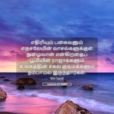 Picture 05 - புலம்பல் 4:12 TAMIRV - எதிரியும் - Bible Verse Picture