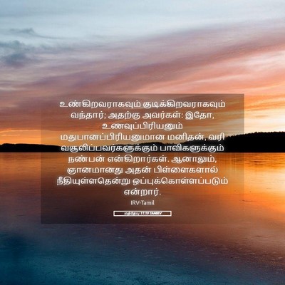 Picture 05 - மத்தேயு 11:19 TAMIRV - உண்கிறவராகவும் - Bible Verse Picture
