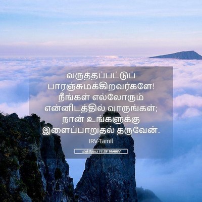 Picture 05 - மத்தேயு 11:28 TAMIRV - வருத்தப்பட்டுப் - Bible Verse Picture