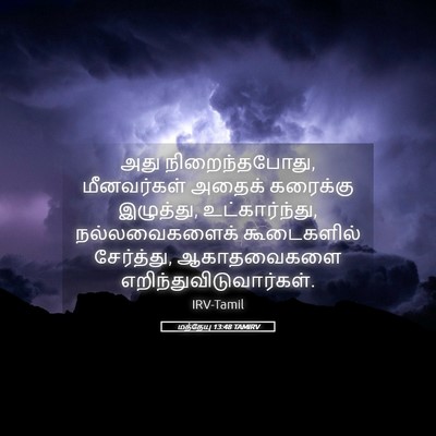 Picture 05 - மத்தேயு 13:48 TAMIRV - அது நிறைந்தபோது, - Bible Verse Picture