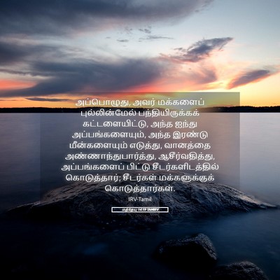 Picture 05 - மத்தேயு 14:19 TAMIRV - அப்பொழுது, அவர் - Bible Verse Picture