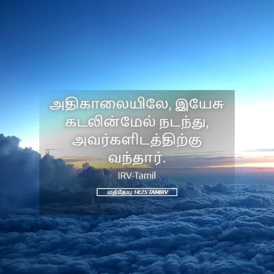 Picture 05 - மத்தேயு 14:25 TAMIRV - அதிகாலையிலே, - Bible Verse Picture