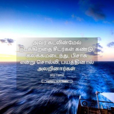 Picture 05 - மத்தேயு 14:26 TAMIRV - அவர் கடலின்மேல் - Bible Verse Picture