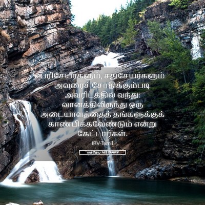 Picture 05 - மத்தேயு 16:1 TAMIRV - பரிசேயர்களும், - Bible Verse Picture