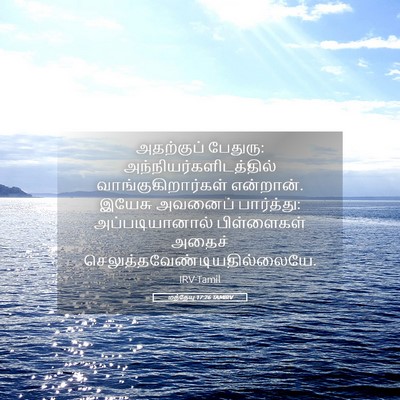 Picture 05 - மத்தேயு 17:26 TAMIRV - அதற்குப் பேதுரு: - Bible Verse Picture