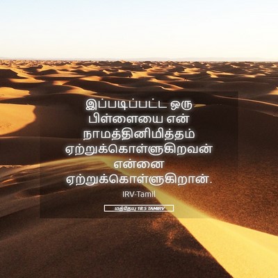 Picture 05 - மத்தேயு 18:5 TAMIRV - இப்படிப்பட்ட ஒரு - Bible Verse Picture