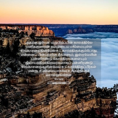 Picture 05 - மத்தேயு 19:28 TAMIRV - அதற்கு இயேசு: - Bible Verse Picture