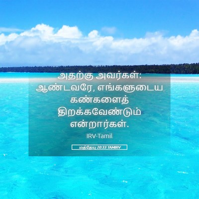 Picture 05 - மத்தேயு 20:33 TAMIRV - அதற்கு அவர்கள்: - Bible Verse Picture
