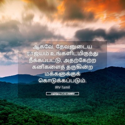 Picture 05 - மத்தேயு 21:43 TAMIRV - ஆகவே, தேவனுடைய - Bible Verse Picture