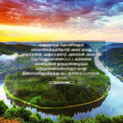 Picture 05 - மத்தேயு 24:31 TAMIRV - வலுவாகத் - Bible Verse Picture