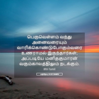 Picture 05 - மத்தேயு 24:39 TAMIRV - பெருவெள்ளம் வந்து - Bible Verse Picture