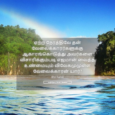 Picture 05 - மத்தேயு 24:45 TAMIRV - ஏற்ற நேரத்திலே - Bible Verse Picture