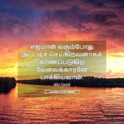 Picture 05 - மத்தேயு 24:46 TAMIRV - எஜமான் வரும்போது - Bible Verse Picture