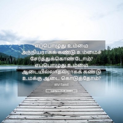 Picture 05 - மத்தேயு 25:38 TAMIRV - எப்பொழுது உம்மை - Bible Verse Picture