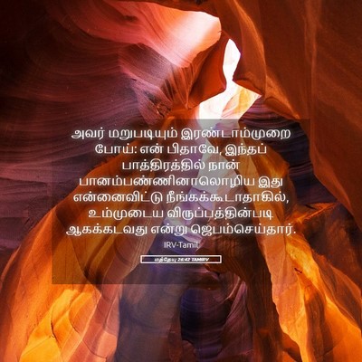 Picture 05 - மத்தேயு 26:42 TAMIRV - அவர் மறுபடியும் - Bible Verse Picture