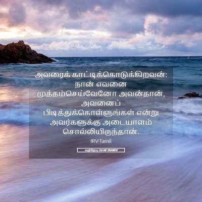 Picture 05 - மத்தேயு 26:48 TAMIRV - அவரைக் - Bible Verse Picture