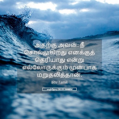 Picture 05 - மத்தேயு 26:70 TAMIRV - அதற்கு அவன்: நீ - Bible Verse Picture